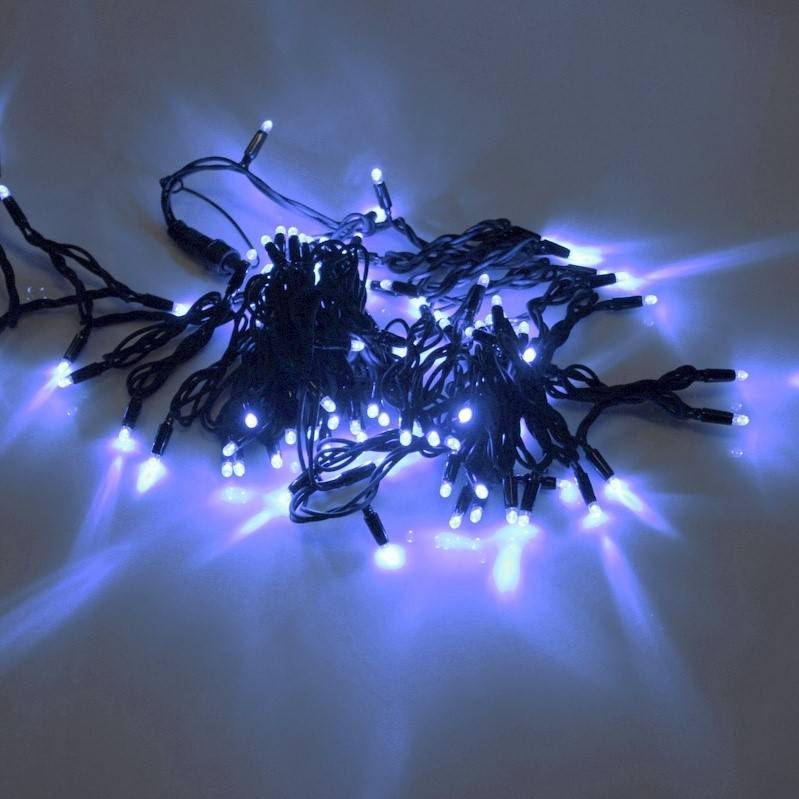 Гирлянда нить Стринг Лайт, 20м, черный провод, синий