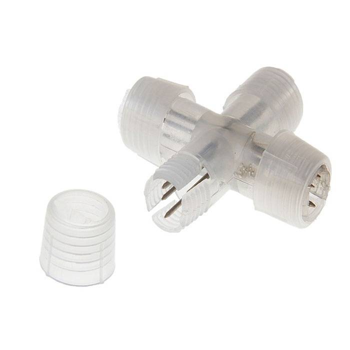 Х-образный коннектор для 3х-проводного 13 мм. дюралайта