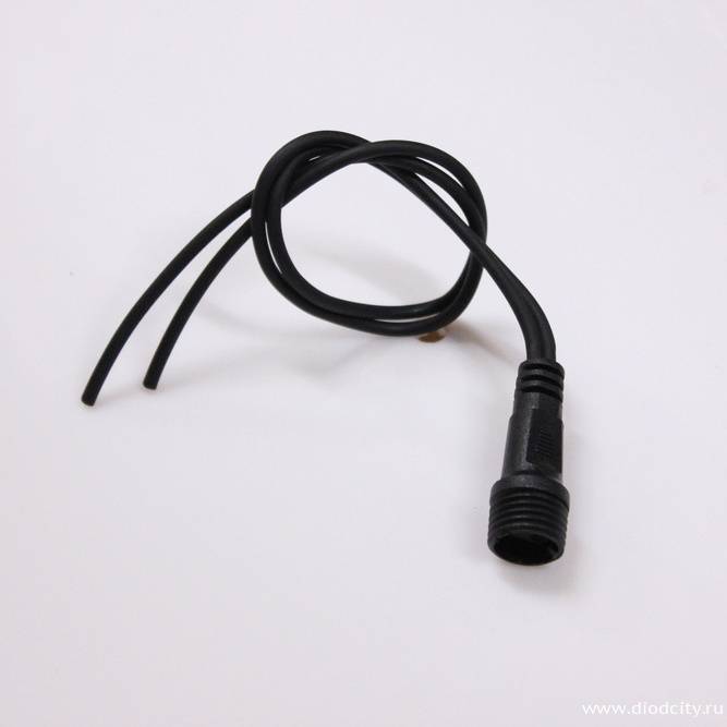 Коннектор к гирляндам  для подкл/ к БП, цв. черный