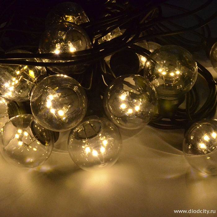 Гирлянда Белт Лайт 50 ламп, цвет теплый белый, длина 10 м