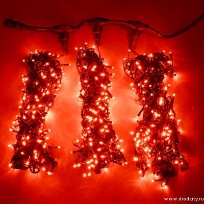 Гирлянда "Клип Лайт Спайдер" 3 нити по 20 м, красные диоды