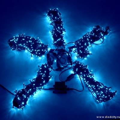 Гирлянда "Клип Лайт Спайдер" 5 нитей по 20 м, синие диоды