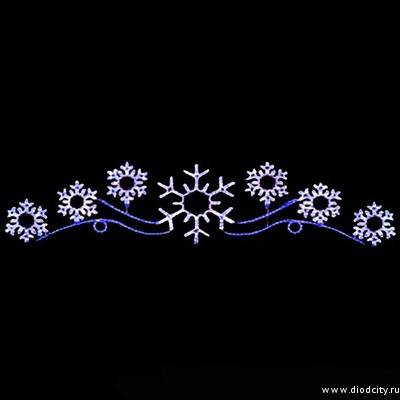 Светодиодное панно "Снежинки" 88 * 300 см