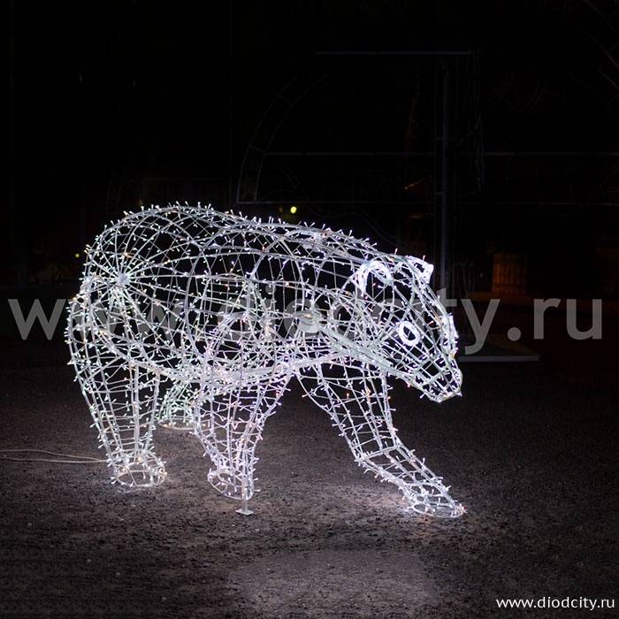 Световой медведь «Умка», высота 1.1 метра