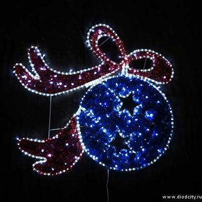 Пушистая светодиодная фигура "Игрушка елочная" 123 * 105 см