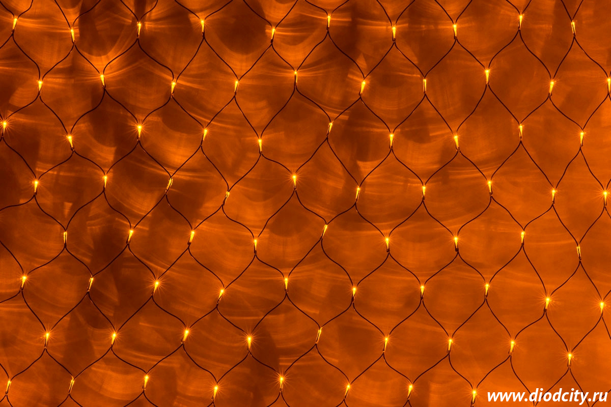 Гирлянда - сеть светодиодная (Нет Лайт)  2 х 4 м, желтая