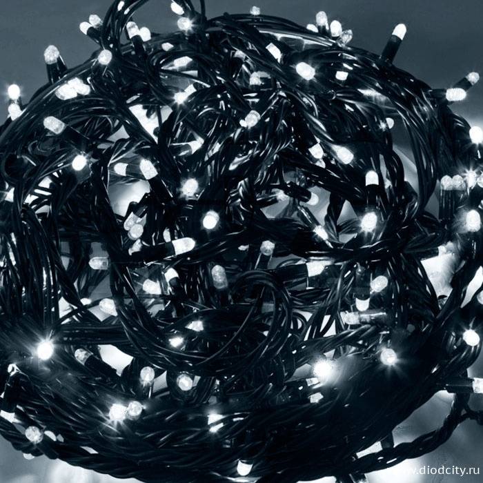 Гирлянда LED Твинкл Лайт, длина 20м, цвет белый, с контроллером