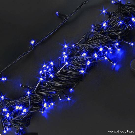 Гирлянда-нить Стринг Лайт, с мерцанием, 10м, цвет синий, 24В