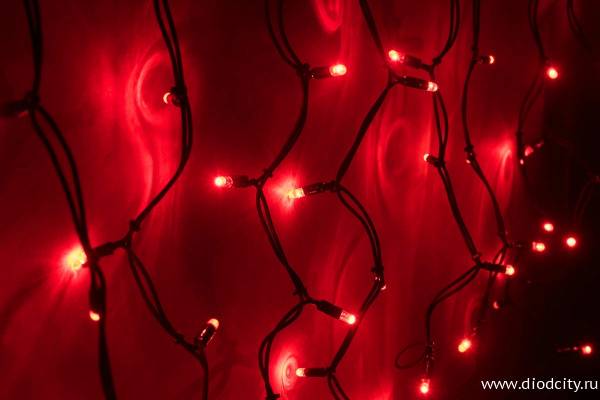 Светодиодная бахрома 4.8 х 0.6 м, 160 диодов, красная, каучук
