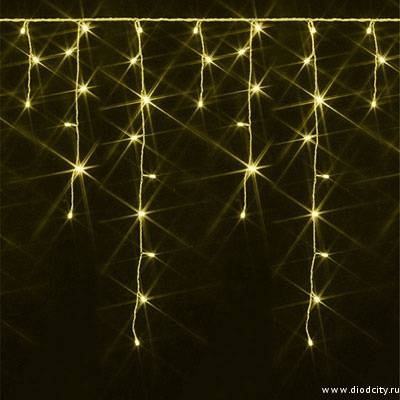 Гирлянда - бахрома  4 х 0.9м, желтые диоды