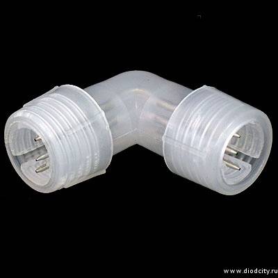 L-образный коннектор для 2х-проводного 13 мм. дюралайта