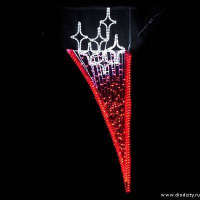 Световая консоль "Звездный мотив" 200х65 см цвет красный