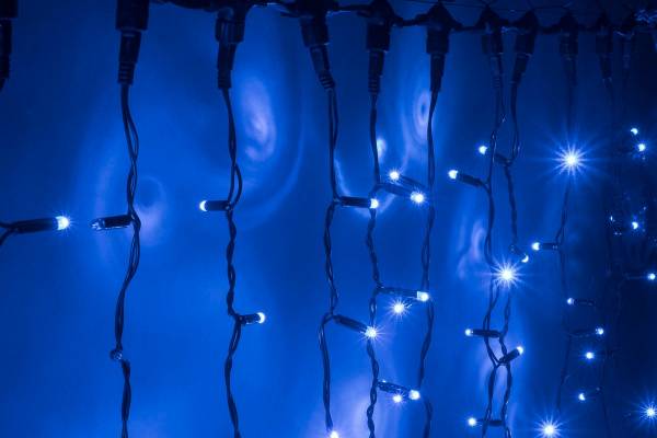 Светодиодный занавес "Дождь", 2 х 9м  синие диоды IP65