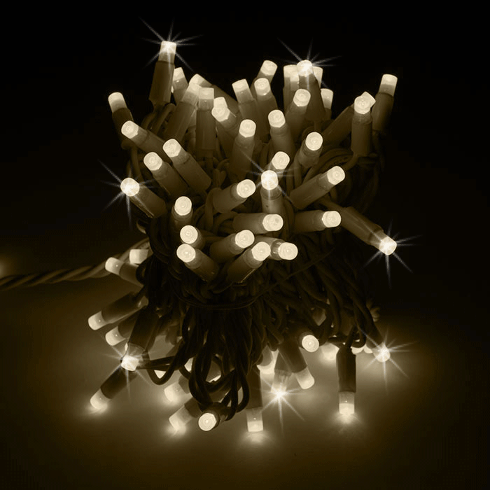 Гирлянда LED Стринг Лайт мерцающая,10м, цвет теплый белый