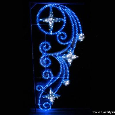 Световая консоль "Шары и звезды" 90*200 см, белый