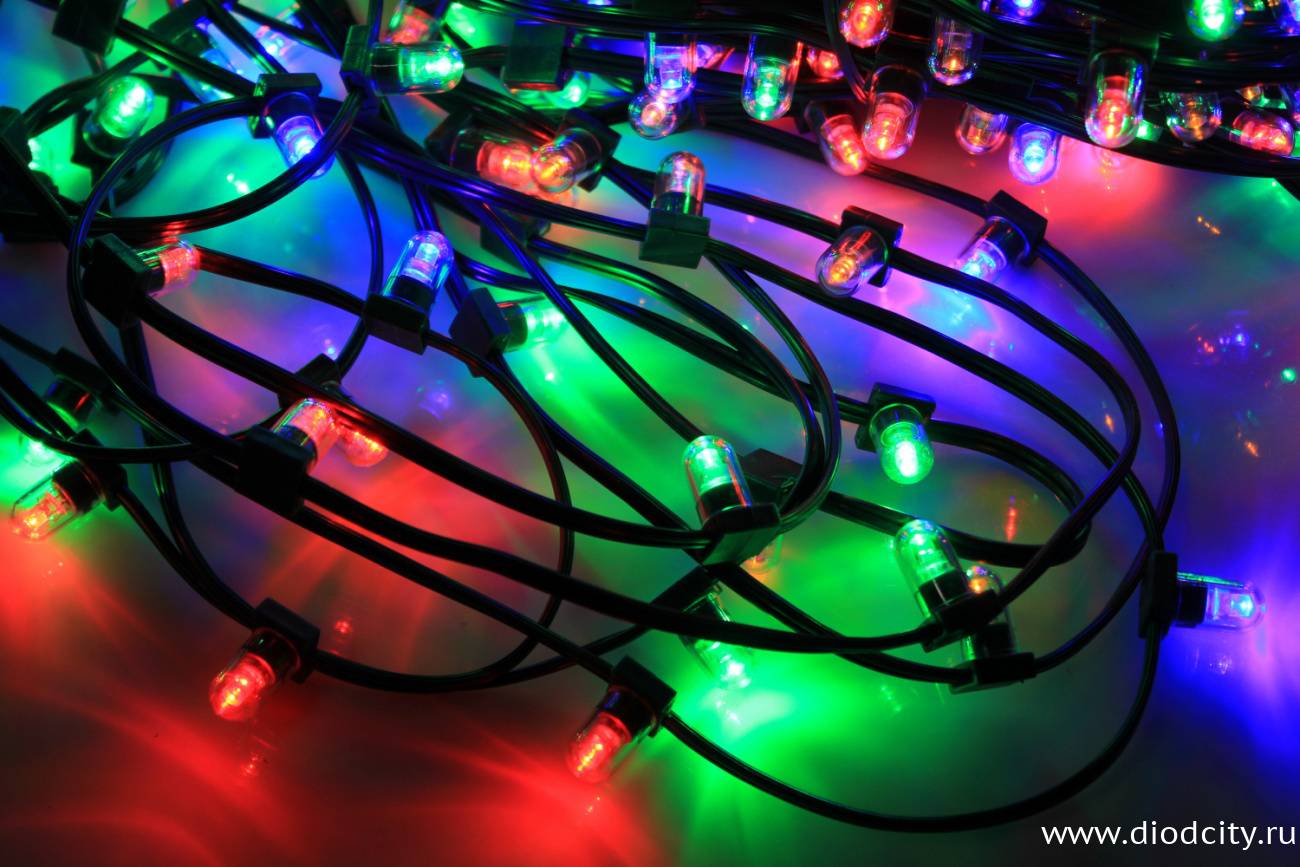 Гирлянда Клип Лайт , мульти, темно-зеленый провод, 100м