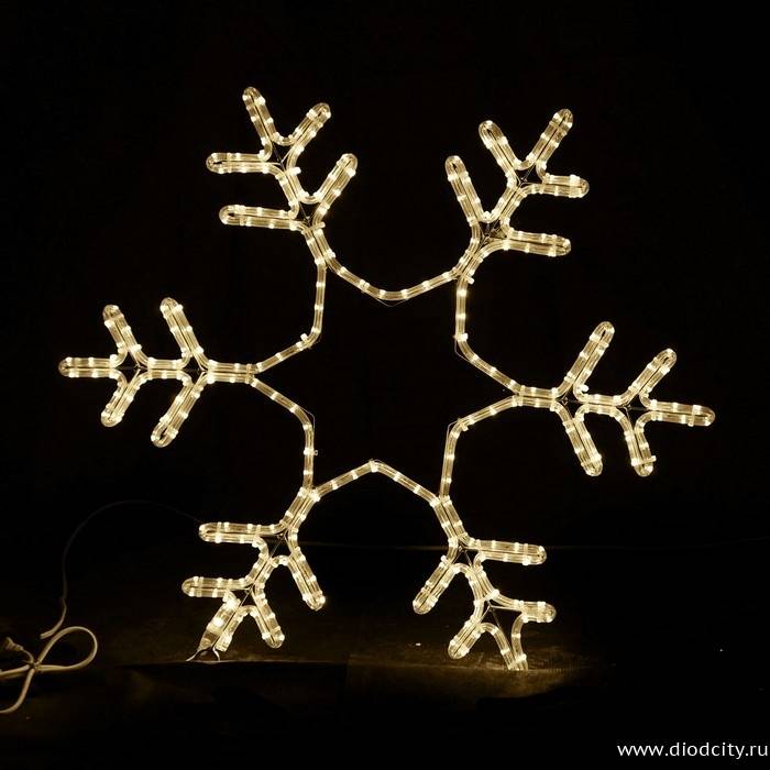 Светодиодная  Снежинка 76 * 76 см, теплый белый