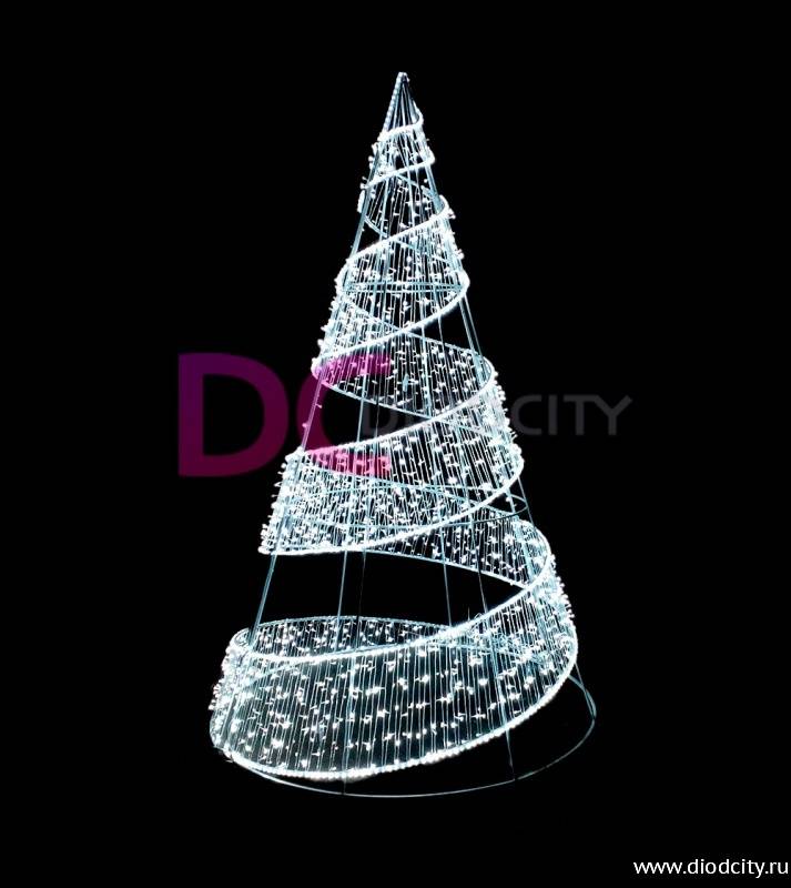 Световая конструкция "Елка конус белый", 250х120 см