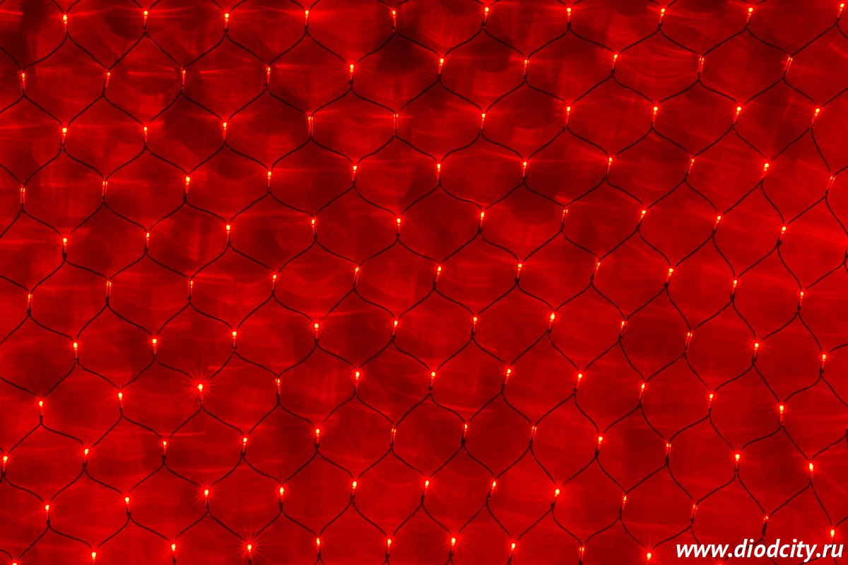 Гирлянда - сеть светодиодная (Нет Лайт)  2 х 4 м, красная