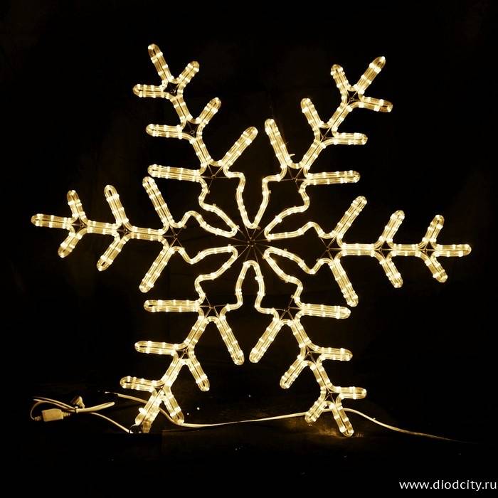 Светодиодная  Снежинка 95 * 95 см, теплый белый