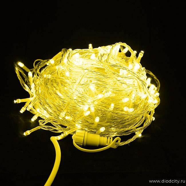 Гирлянда  LED Стринг Лайт, длина 20 м, цвет желтый