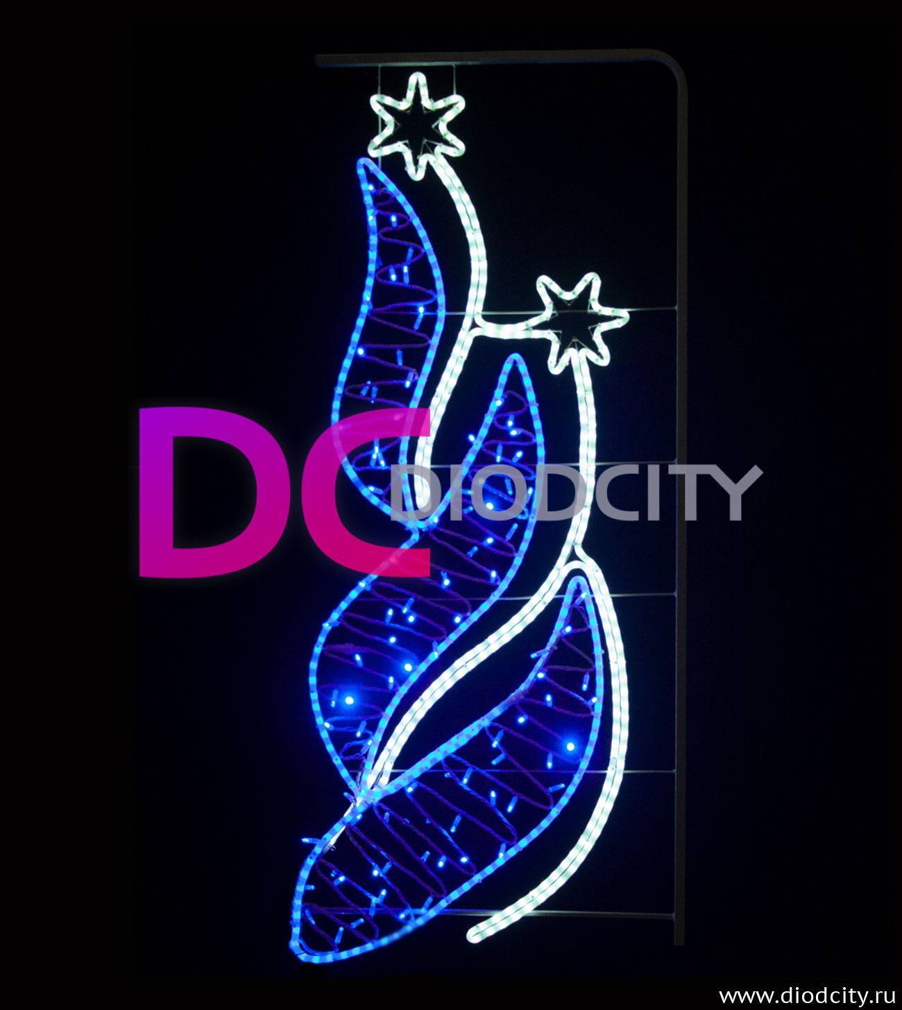 Светодиодная консоль "Звездное пламя" 170х72 см, белая/синяя