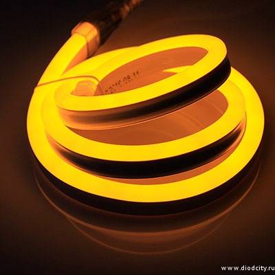 Гибкий неон Led Neon Flex Mini 8x18 мм желтый