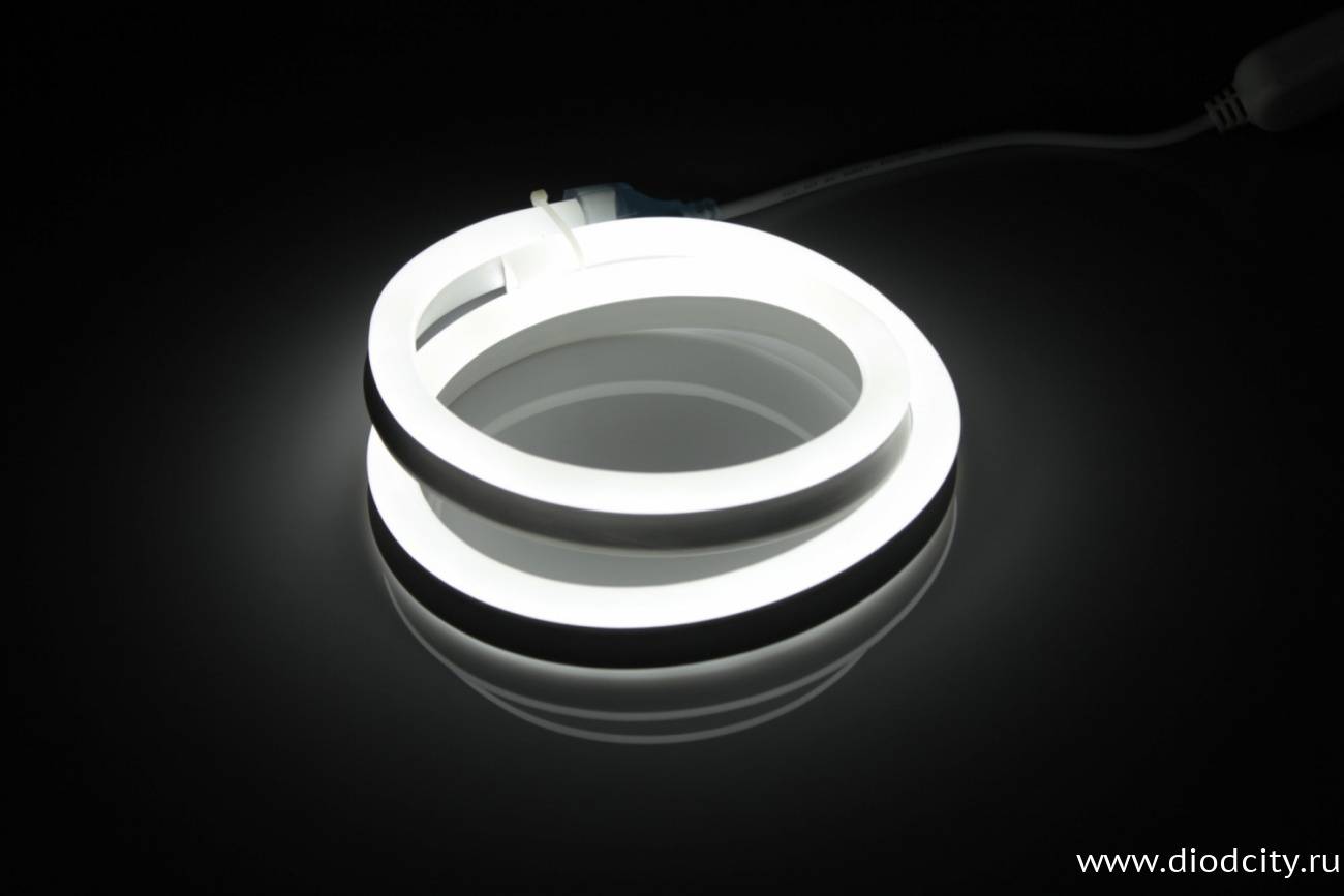 Гибкий неон 24V-2835-120P-big size, размер 12*25мм, белый