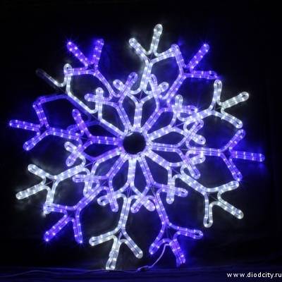 Светодиодная  Снежинка  90 * 90 см, бело-синяя