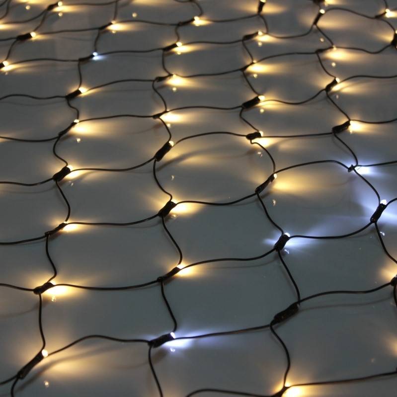 Гирлянда сеть 2х3 мерцающая, теплая белая