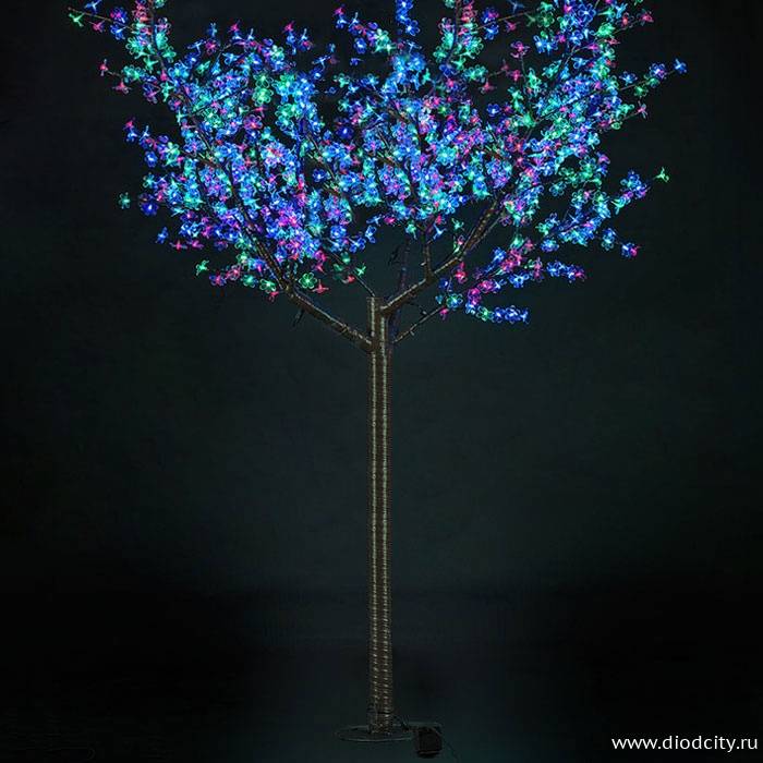 Светодиодное дерево"Сакура" 3.6 х 3.0м, мульти