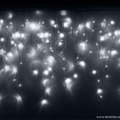 Гирлянда - бахрома  4.8 х 0.6м, белые диоды, мерцающая