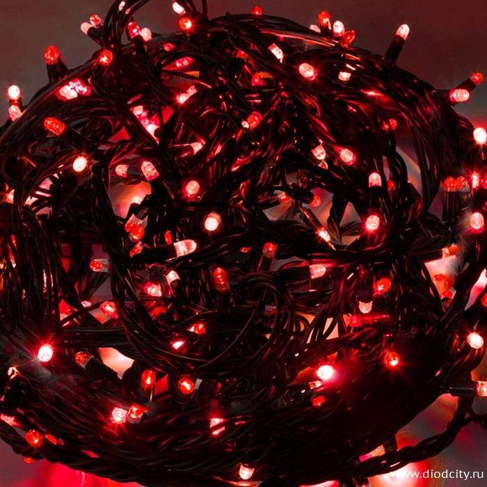 Гирлянда LED Твинкл Лайт, длина 20м, цвет красный, с контроллером