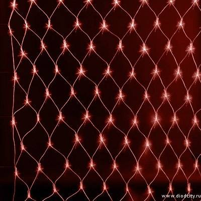 Гирлянда - сеть светодиодная (Нет Лайт)  2 х 2 м, красная