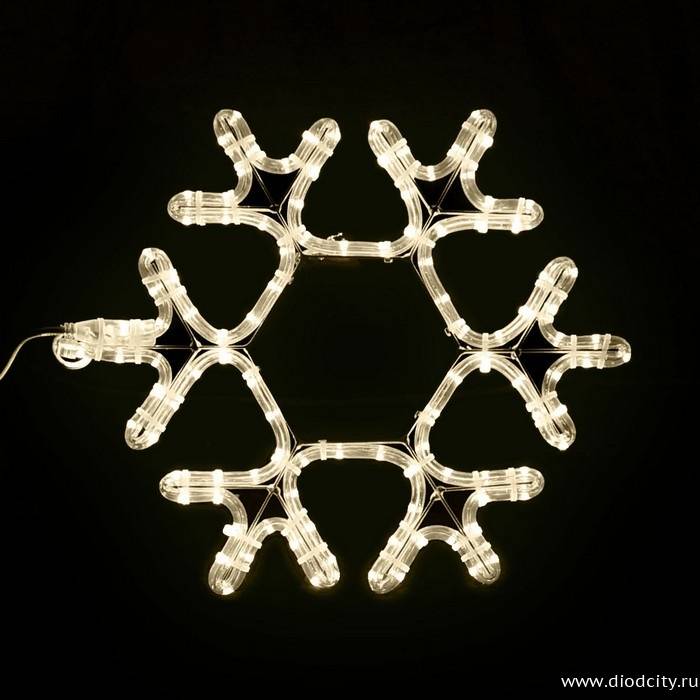 Светодиодная  Снежинка 40 * 40 см, теплый белый