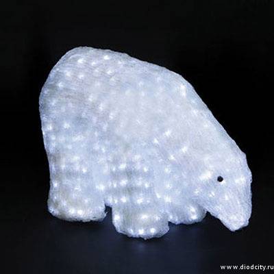 Световая акриловая фигура " Белый медведь"  40*55 см