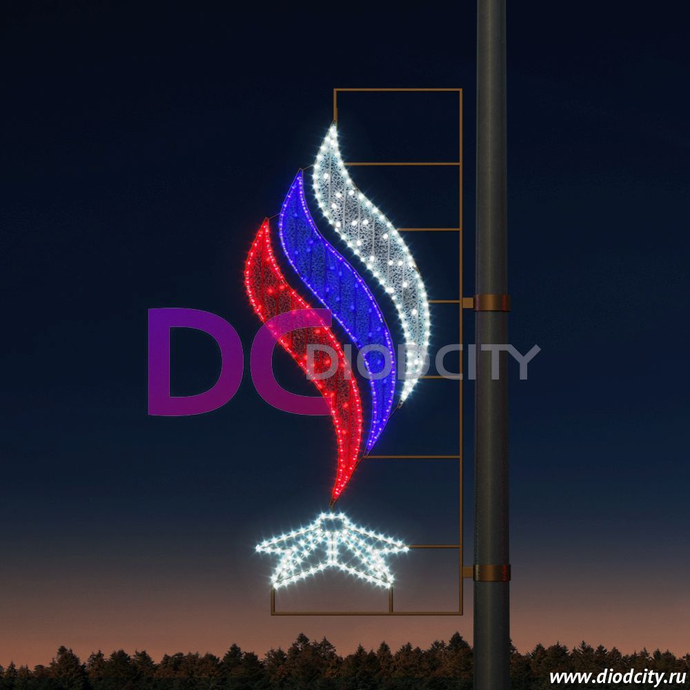 Световая консоль "Звезда с тройным всполохом" 168*64 см