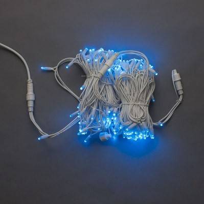 Гирлянда нить Стринг Лайт, 24м, белый провод, синяя