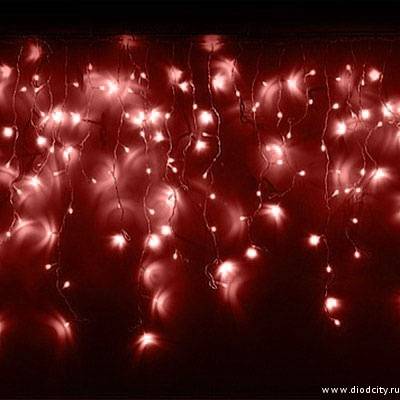 Гирлянда - бахрома  4.8 х 0.6м, красные диоды, мерцающая