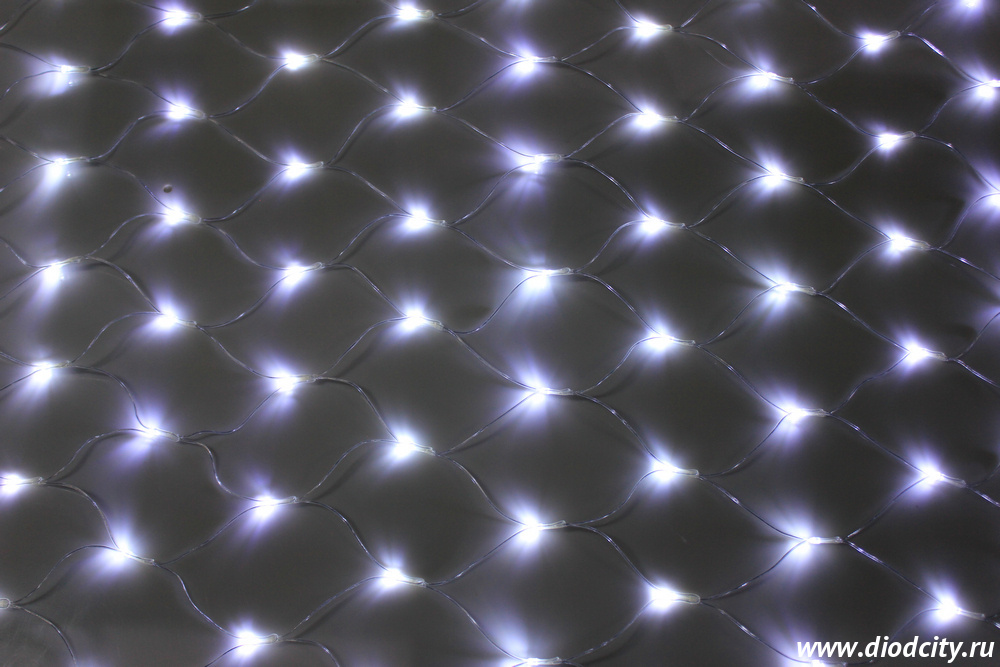 Гирлянда - сеть светодиодная 2 х 3 м, белая, с контроллером