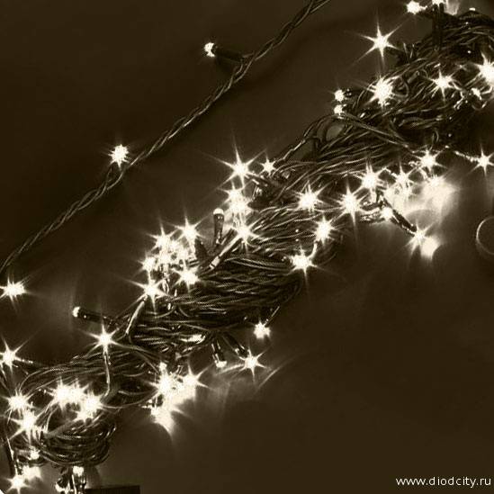 Гирлянда-нить Стринг Лайт, с мерцанием, 10м, цвет теплый белый, 24В