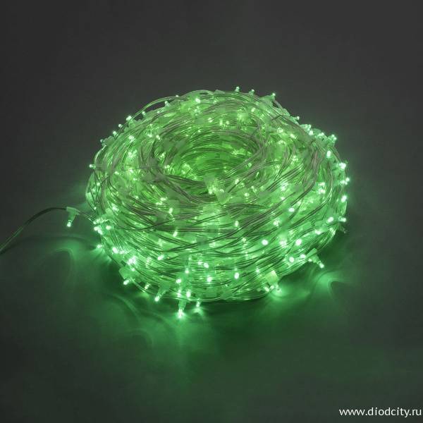 Гирлянда на деревья Клип Лайт мерцающий, 100 м, зеленый