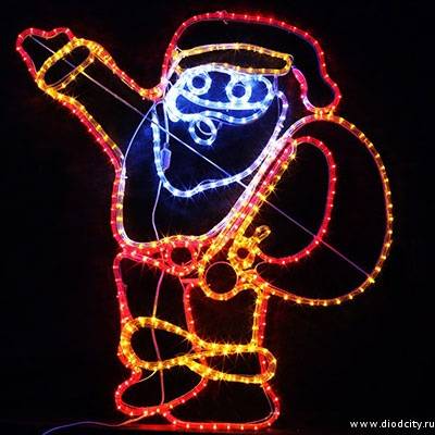 Светодиодная фигура " Дед Мороз с мешком" 100 * 100 см