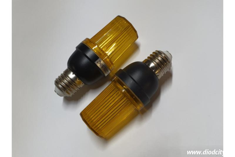 Светодиодная строб лампа  цоколь Е27, желтая