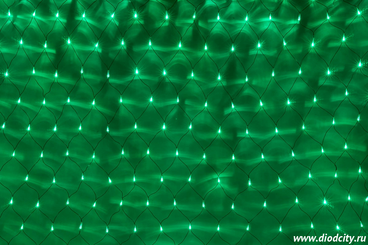 Гирлянда - сеть светодиодная 2 х 3 м, зеленая, с контроллером