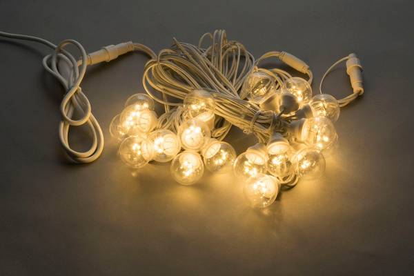 Гирлянда Белт Лайт 20 ламп,цвет теплый белый, 10 м, шаг 50см, белый провод