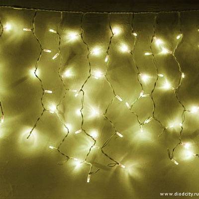 Гирлянда - бахрома  3 х 0.7м, желтые диоды, мерцающая