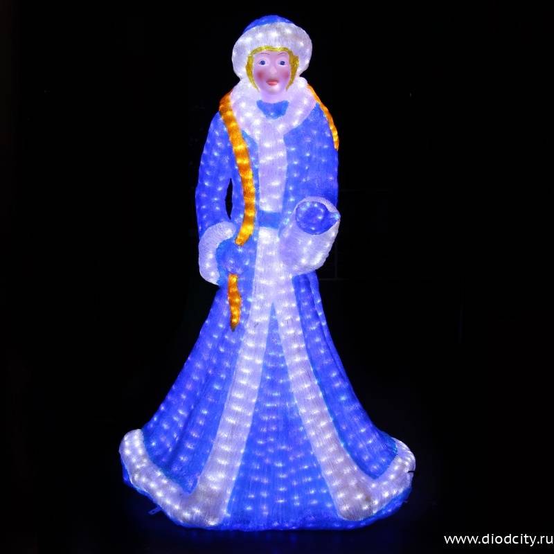 Световая акриловая фигура "Снегурочка с косой" 190 см