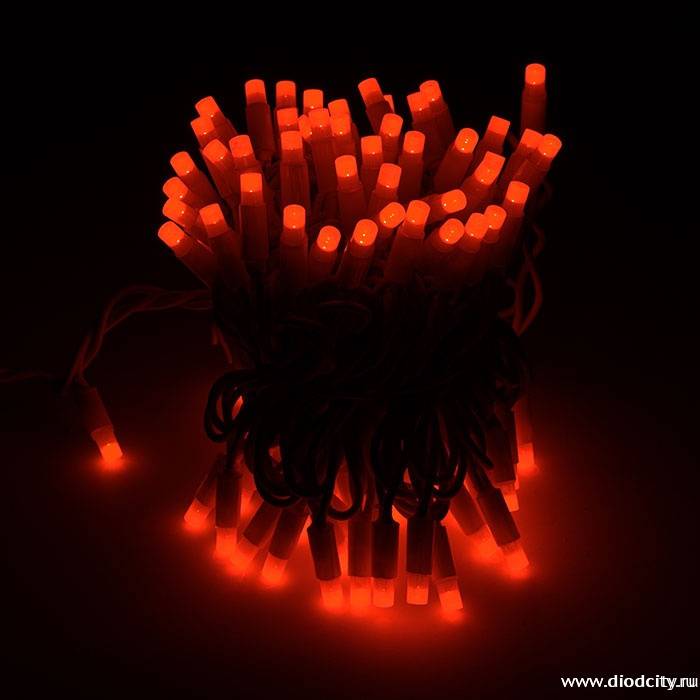 Гирлянда нить Стринг Лайт  24V, длина 10м, каучук, красная