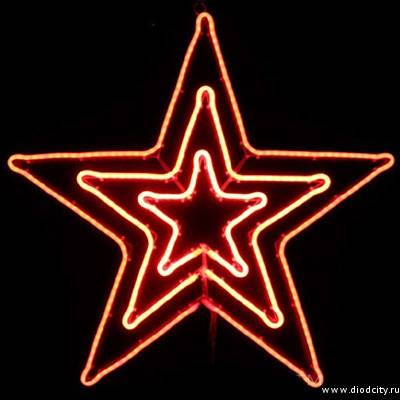 Светодиодная снежинка 83*83 см, красная, мерцающая